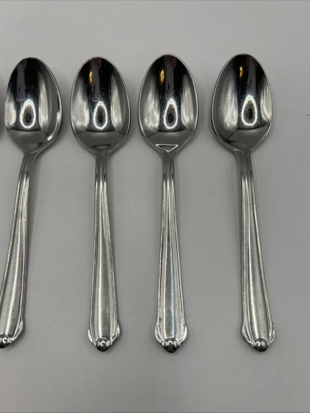 7 Mikasa Classico Satin Teaspoons 18/8 Stainless Gerald Patrick 6.25